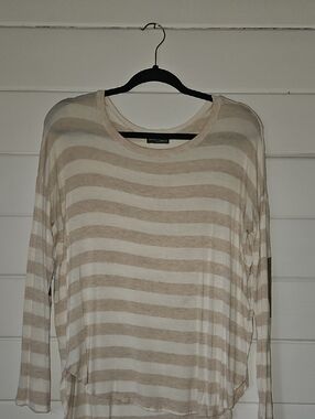 Market & Spruce Canby Striped Elbow Patch Top (S)